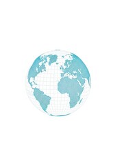 Fototapeta premium Blue Dotted World Globe Map Illustration Isolated on White Background for Global Business and Technology Concepts
