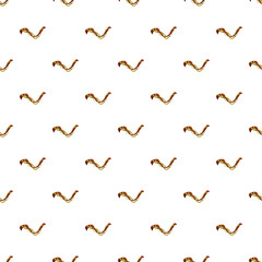 Fototapeta premium Gold wavy ribbon shapes repeating on a white background, creating an abstract pattern