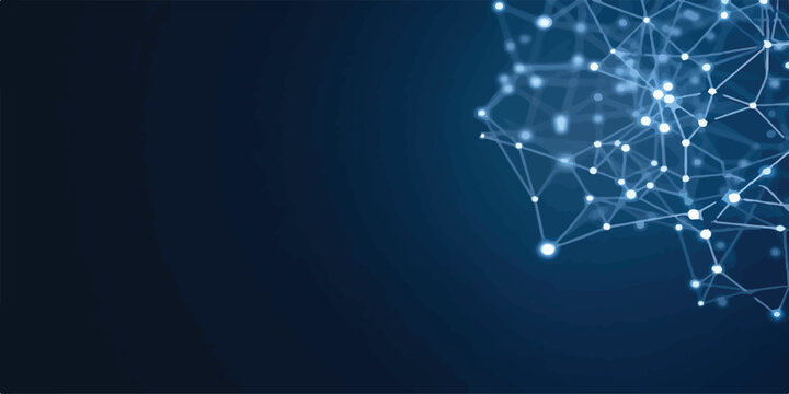Abstract technology background with glowing network data points connection technology communication abstract background internet futuristic structure innovation information particle