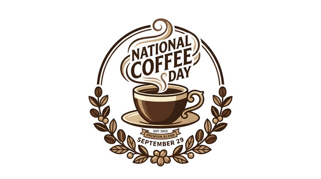National coffee day brown icon