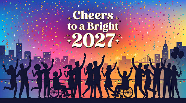 Cheers to 2027 happy new year celebration