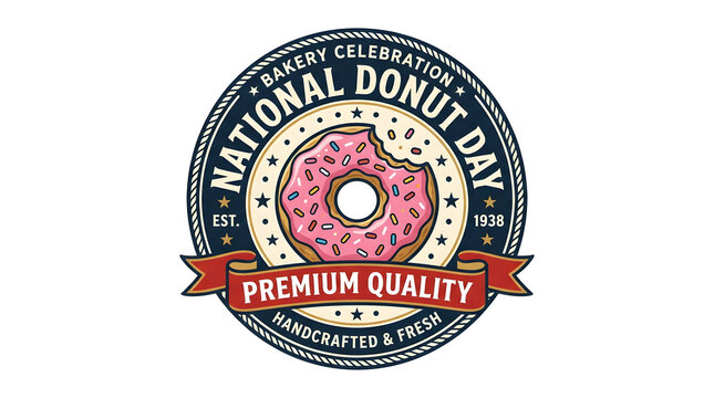 Pixel art donut logo with banner