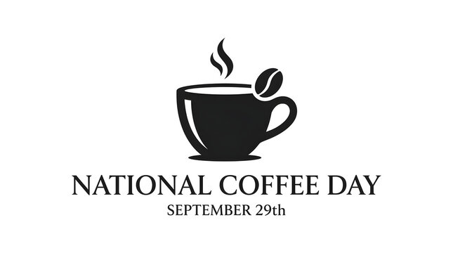 National coffee day icon with coffee cup