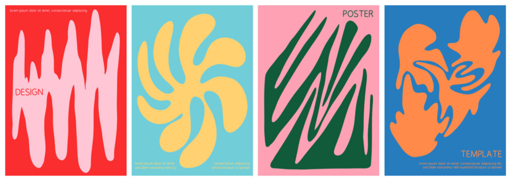 Abstract Wavy Lines Poster Vector Set: Flowing Gradient Curves and Geometric Patterns for Ads, Covers, Social Media, Flyers, Banners, and Print Design