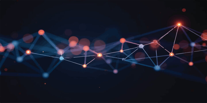 Abstract digital network connection background with glowing nodes and lines connection technology abstract communication geometric particle infrastructure complexity structure internet