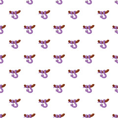 Fototapeta premium Seamless pattern featuring cute purple cartoon snakes hanging on a brown tree branch