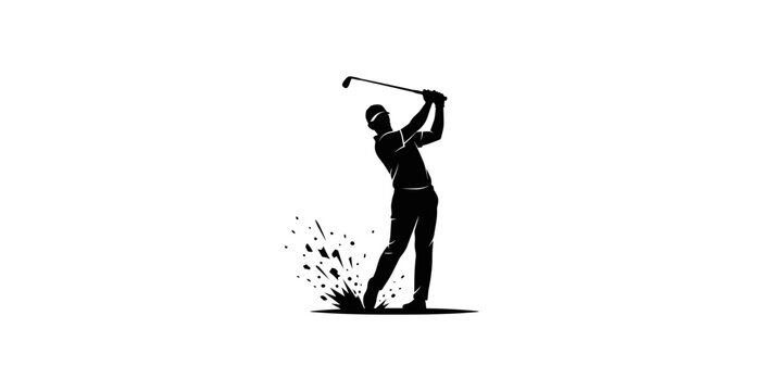 Golfer Swing Silhouette Vector Illustration