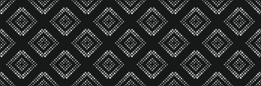 Abstract texture hexagon with pattern mosaic geometric and background seamless tech. Pixel black white with grey diamond graphic and modern grid technology
