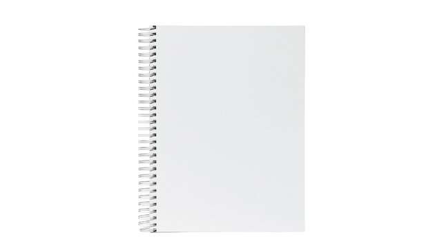 Blank white spiral bound notebook
