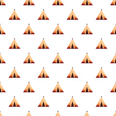 Stylized native american teepee tents creating a repeating geometric pattern © nsit0108