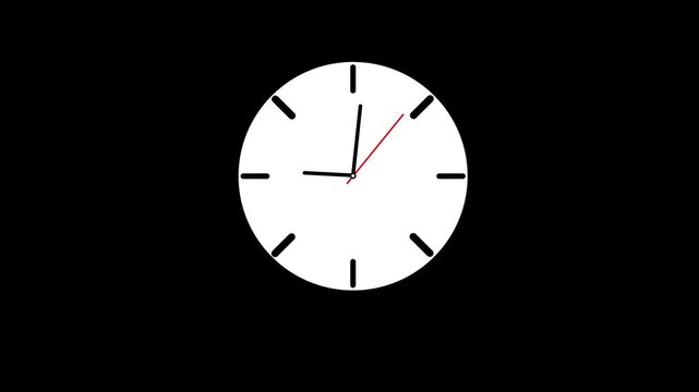 Animated video of a clock. Fast-moving hands. The concept of the passage of time. Suitable for various video ideas.
