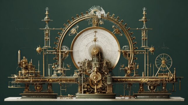 Intricate mechanical device steampunk invention
