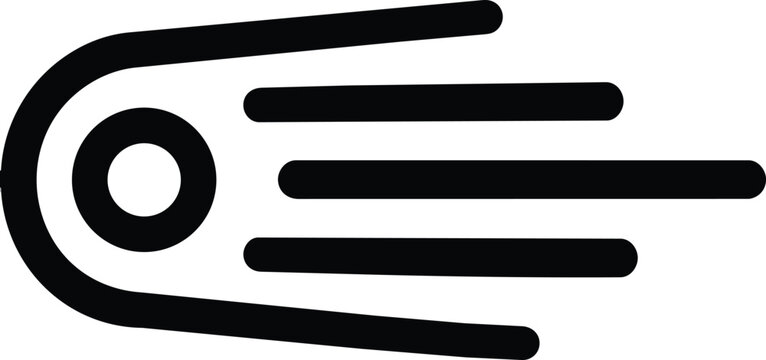 Comet icon with motion trails representing speed