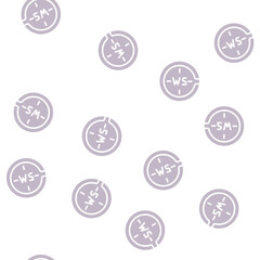 Fototapeta premium picket measuring tool glyph vector seamless pattern. picket measuring tool signthin illustration