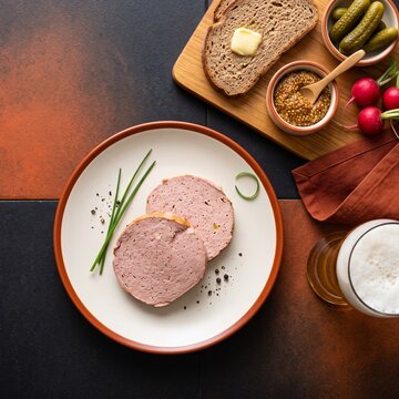 Leberwurst: A Traditional German Liver Sausage, Usually Spread On Bread And Made From Liver, Pork, Fat, And Spices