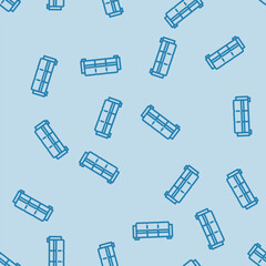 Fototapeta premium outdoor sofa outdoor furniture line seamless pattern outdoor sofa outdoor furniture thin line illustration