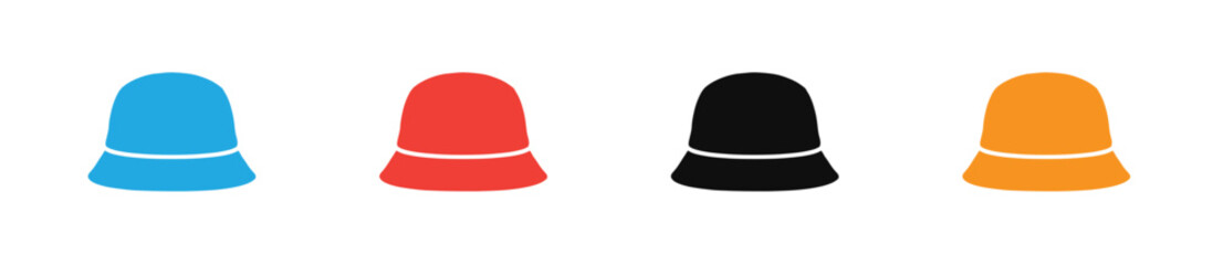 Fototapeta premium Bucket Hat Hat Icon Modern Summer Fashion Headwear Symbol, Minimal Casual Cap Emblem, Trendy Outdoor Apparel Design for Clothing Brands, Streetwear & Business Branding .