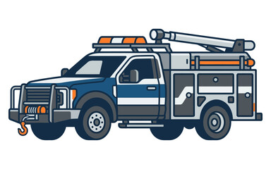 Fototapeta premium Utility Service Truck Vector Illustration