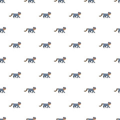 Fototapeta premium Cartoon civet cats creating a wild animal seamless pattern