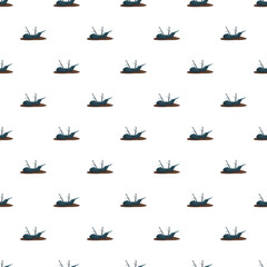 Fototapeta premium Sunken sailboat debris forming a seamless pattern on a white background
