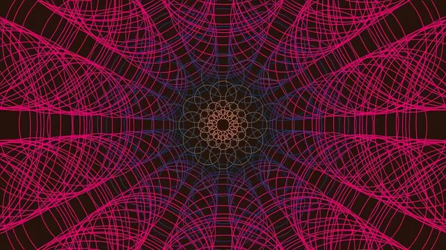 Abstract cosmic mandala pattern with geometric fractal lines for spiritual background