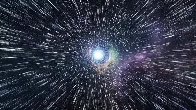 Bright starburst in deep space with dynamic light streaks and cosmic energy effect