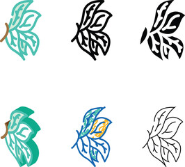 Obraz premium leaf wing color icon vector. leaf wing diversity sign. isolated symbol illustration