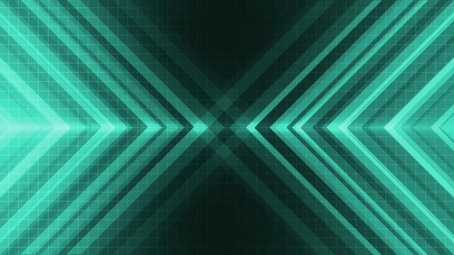 Neon chevron gradient arrows meeting at center background animation