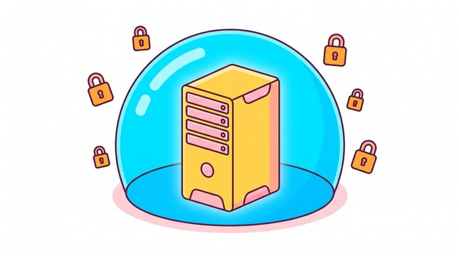 Secure data server protected by a digital shield and encryption locks