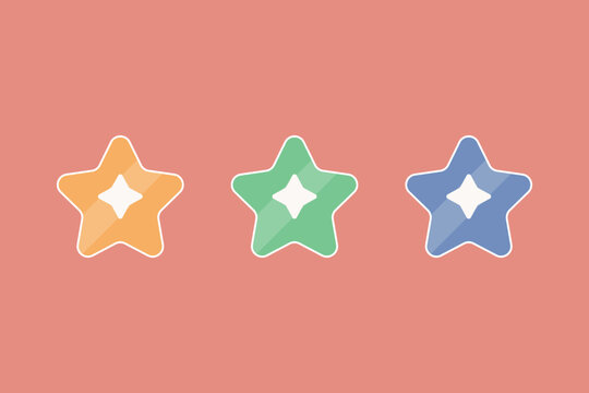 Cute pastel stars vector illustration on pink gradient background