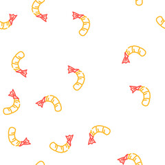 Fototapeta premium peeled shrimp vector seamless pattern peeled shrimp sign illustration