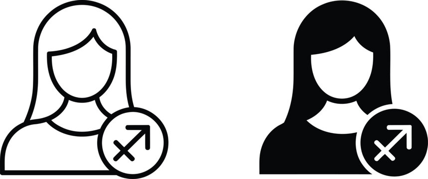 Female avatar with zodiac sign vector illustration