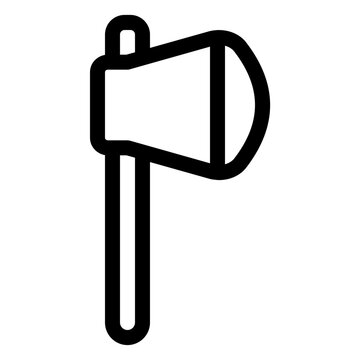Woodchopping Sharp Hand Axe Line Icon