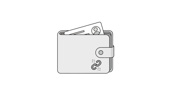 A simple line drawing of a wallet.