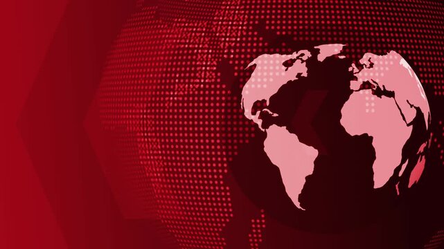 Stylized world map globe with dotted halftone pattern and continents background animation