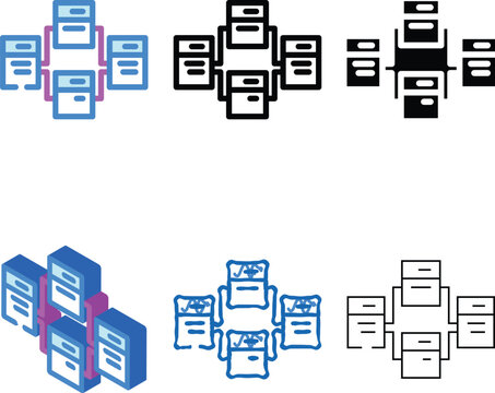 relational database color icon vector. relational database sign. isolated symbol illustration range