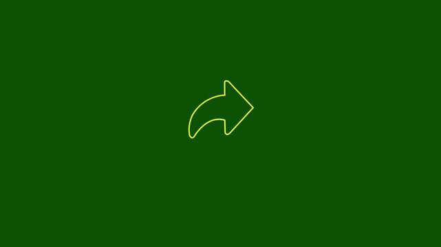 green Share Icon Animation Minimalist Outgoing Arrow on green Background Social Media Share Button Symbol Line Art Motion Graphic Asset