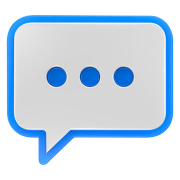 Blue 3D chat bubble icon