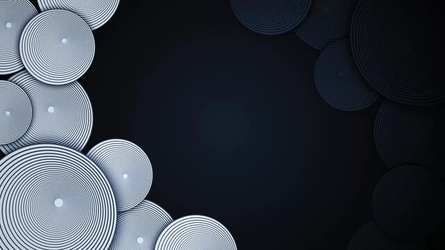 Abstract pale concentric circle border framing a center with soft shadows and a clean modern look animation