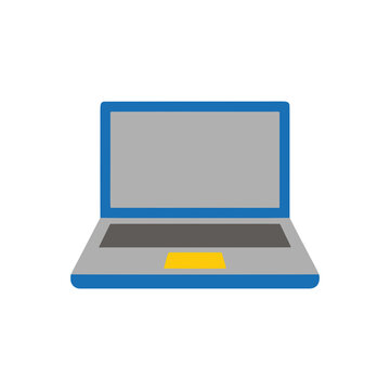 Minimalist Laptop Computer Icon Flat Design