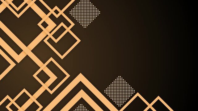 Abstract geometric pattern background with overlapping squares and diagonal lines animation