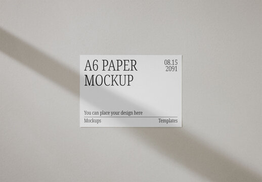 Mockup Of Customizable A6 Paper