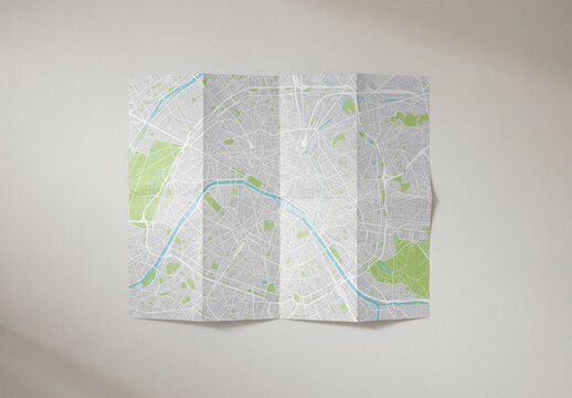 Mockup Of Customizable Folded Paper