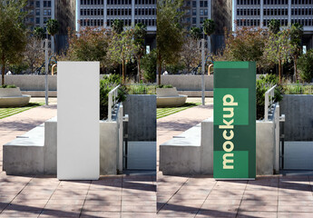 Mockup Of Customizable Vertical Sign In City