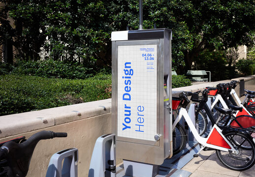 Mockup Of Customized Sign By Bikes