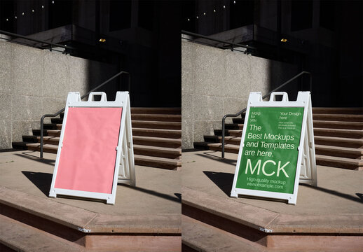 Mockup Of Customizable A-Frame Sign