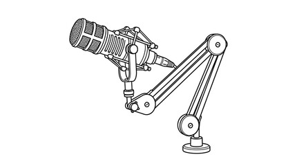 Studio Microphone on Boom Arm Vector Illustration © Tama