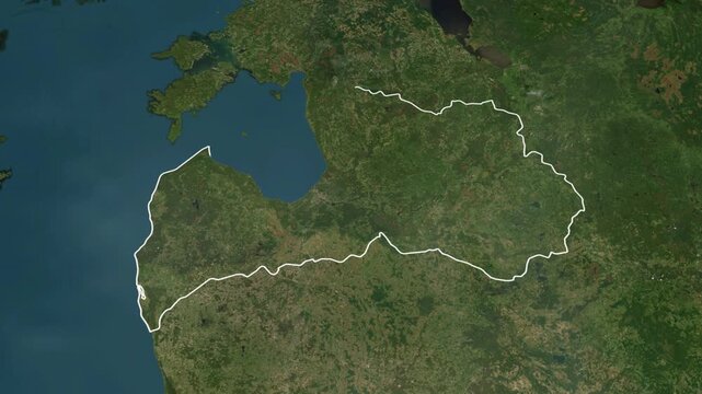 3D animated map of Latvia with Flag and borders 00:15