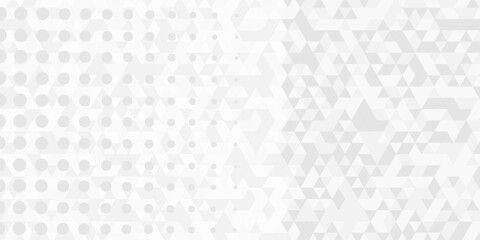 abstract paper low poly with dot polka halftone fabric pattern metal grid vector seamless colorful background. Triangle and polygo dot white background. © MDFAIMIDULISLAM
