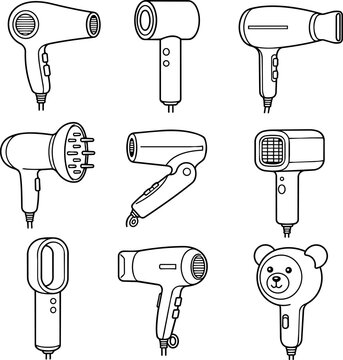 Hair dryer collection with diffuser bladeless and novelty bear styles